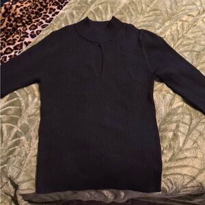Black Ribbed Women's Sweater